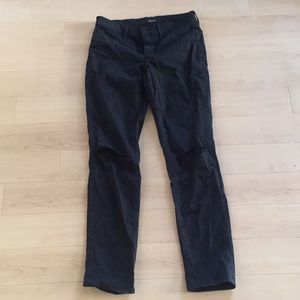 J Brand Skinny Leg Black Pants w/ Ripped Knees